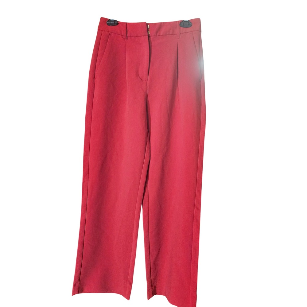 Old Navy Taylor Wide Leg Trouser Extra High Rise Red Pleated Pants Womens Medium